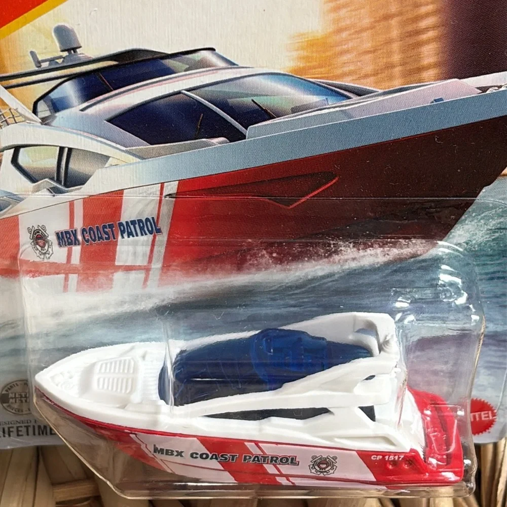 Matchbox Speedboat Coast 2 MBX Coast Patrol Red & White Rescue Speed Boat New